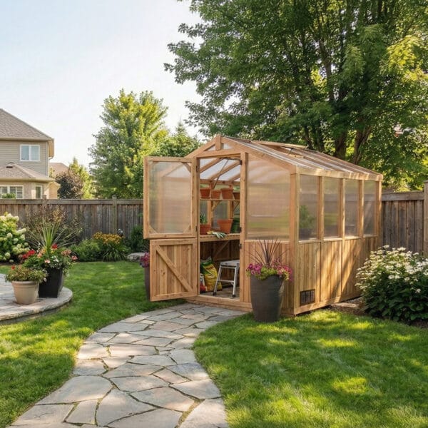 Cedar Greenhouse Kit 8x8 Garden Kit Western Red Cedar cedar Greenhouse Outdoor Living Today 3 2