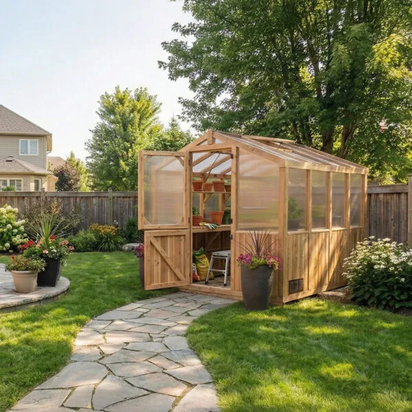 Cedar Greenhouse Kit 8x8 Garden Kit Western Red Cedar cedar Greenhouse Outdoor Living Today 3 2