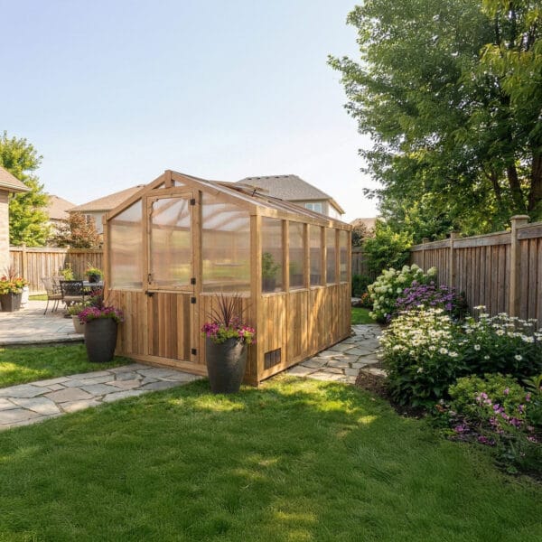 Cedar Greenhouse Kit 8x8 Garden Kit Western Red Cedar cedar Greenhouse Outdoor Living Today 3 4