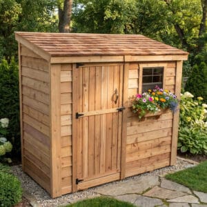 8×4 Cedar Shed - SpaceSaver Single Door – Lean-To Storage Kit