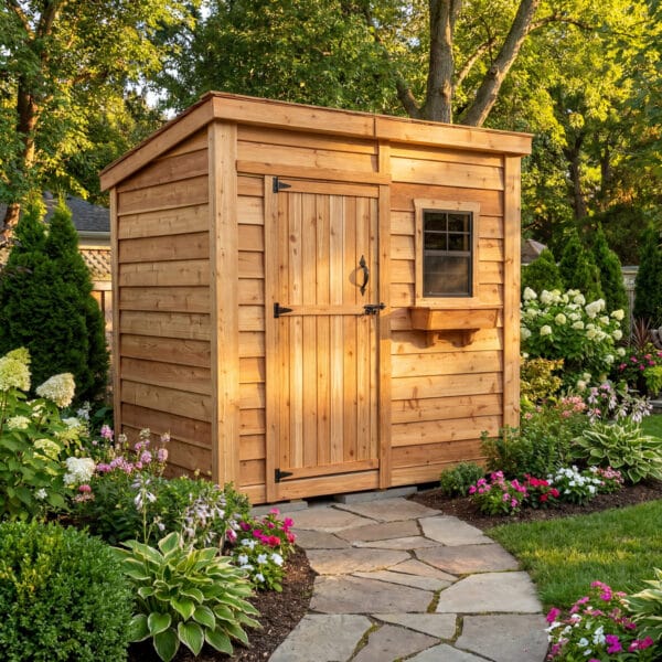 8×4 Cedar Shed - SpaceSaver Single Door – Lean-To Storage Kit 16 Garden Saver Space Saver 8x4 ft Cedar Shed Outdoor Living Today Western Red Cedar Shed 12