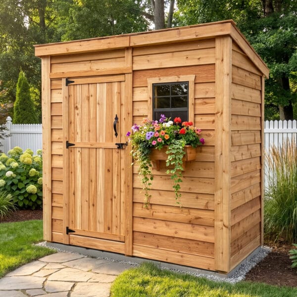 8×4 Cedar Shed - SpaceSaver Single Door – Lean-To Storage Kit 3 Garden Saver Space Saver 8x4 ft Cedar Shed Outdoor Living Today Western Red Cedar Shed 15