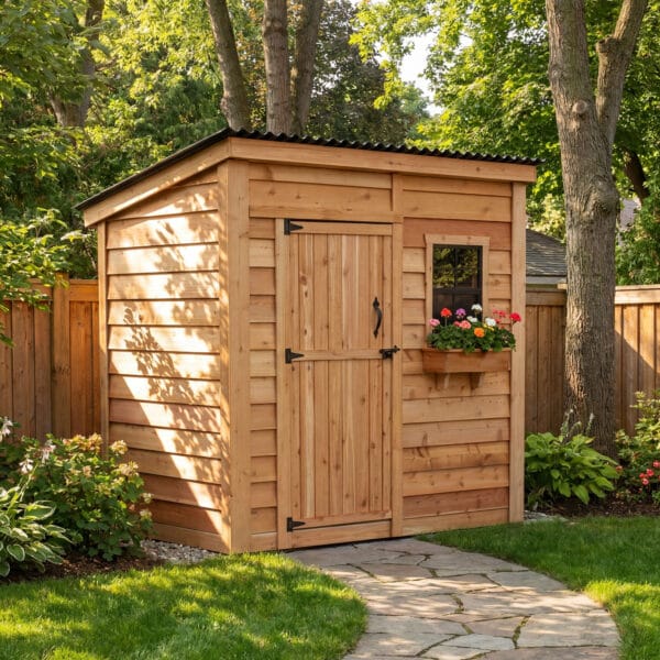 8×4 Cedar Shed - SpaceSaver Single Door – Lean-To Storage Kit 15 Garden Saver Space Saver 8x4 ft Cedar Shed Outdoor Living Today Western Red Cedar Shed 4