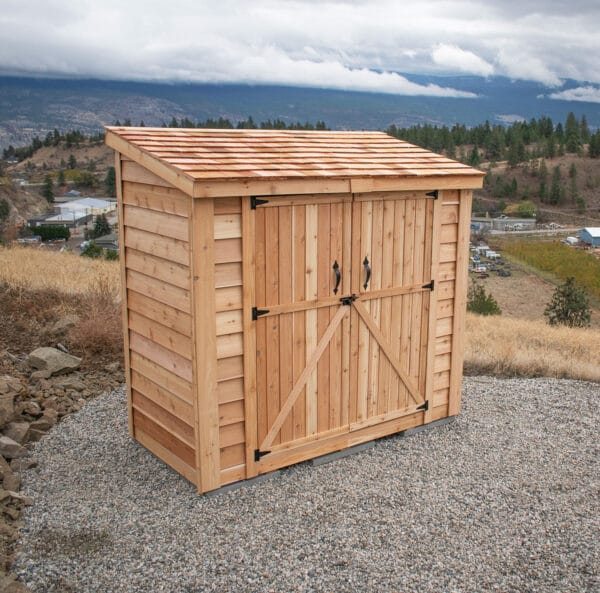 8×4 Cedar Shed - SpaceSaver Double Door – Lean-To Storage Kit 7 SS84 DD Cedar Outdoor Living Today