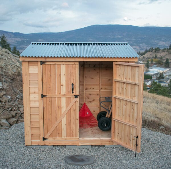 8×4 Cedar Shed - SpaceSaver Double Door – Lean-To Storage Kit 3 SS84 DD Metal Outdoor Living Today