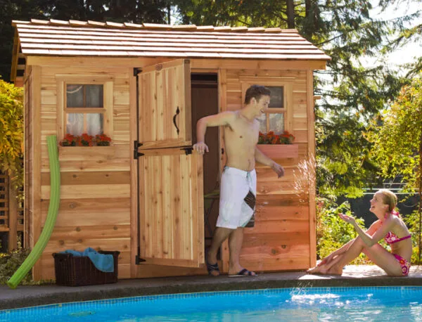 9×6 Western Red Cedar – Cabana Shed – Poolside Storage & Utility Kit 17 CB96 SS 2