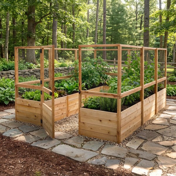 Raised Cedar Garden Bed | 8 ft × 12 ft 11 RB812ft Raised Garden Bed Deer Fence Kit Outdoor Living Today Western Red Cedar Raised Garden Bed Kit 2