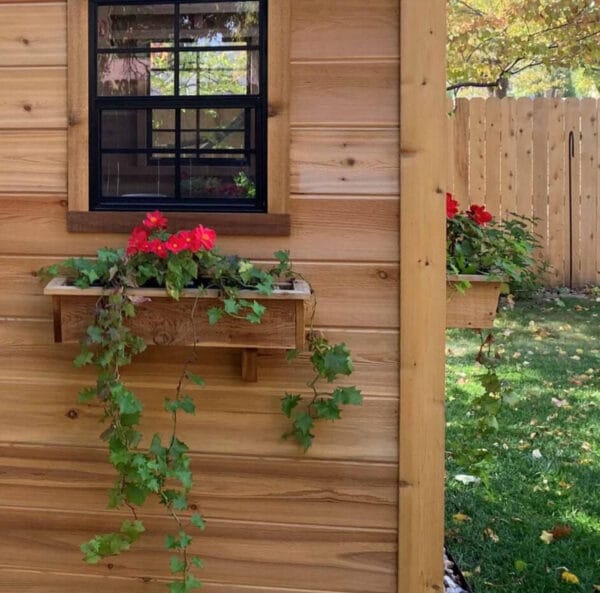 Western Red Cedar Flower Box – Rustic Wood Planter for Outdoors 6 cedar flowerbox 6