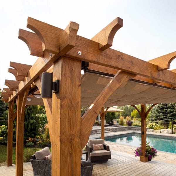 Premium Retractable Pergola Canopy Kit 12 10x16 Breeze Pergola Kit Western Red Cedar Pergola Kit Outdoor Living Today Cedar Pergola 11