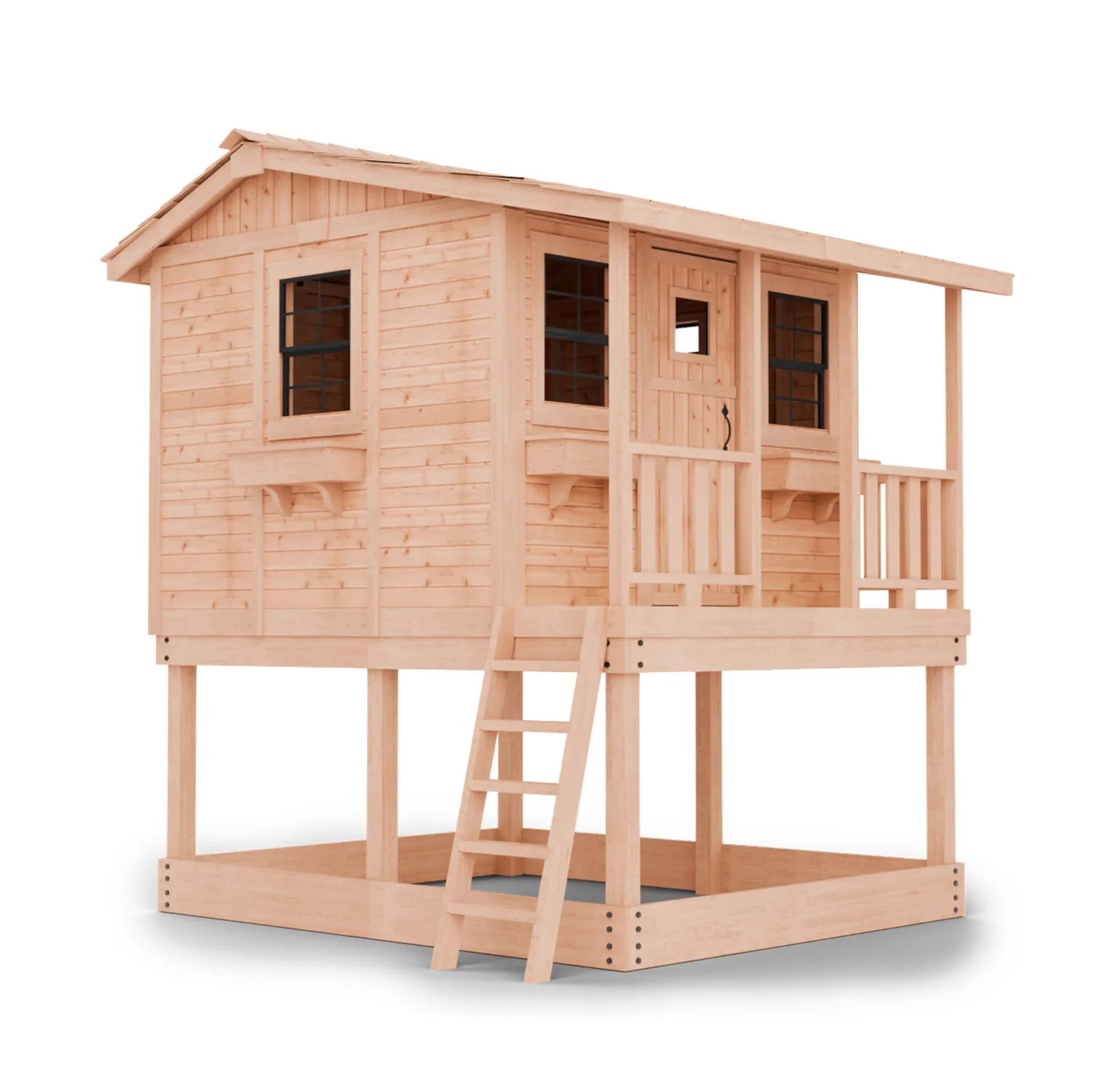 Cozy cabin 97 Sandbox cedar playhouse olt render