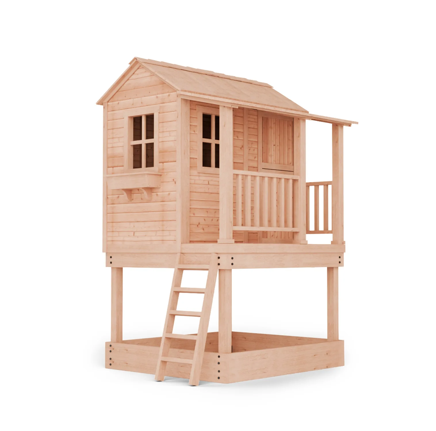 Little Cedar 66 Sandbox cedar playhouse olt render