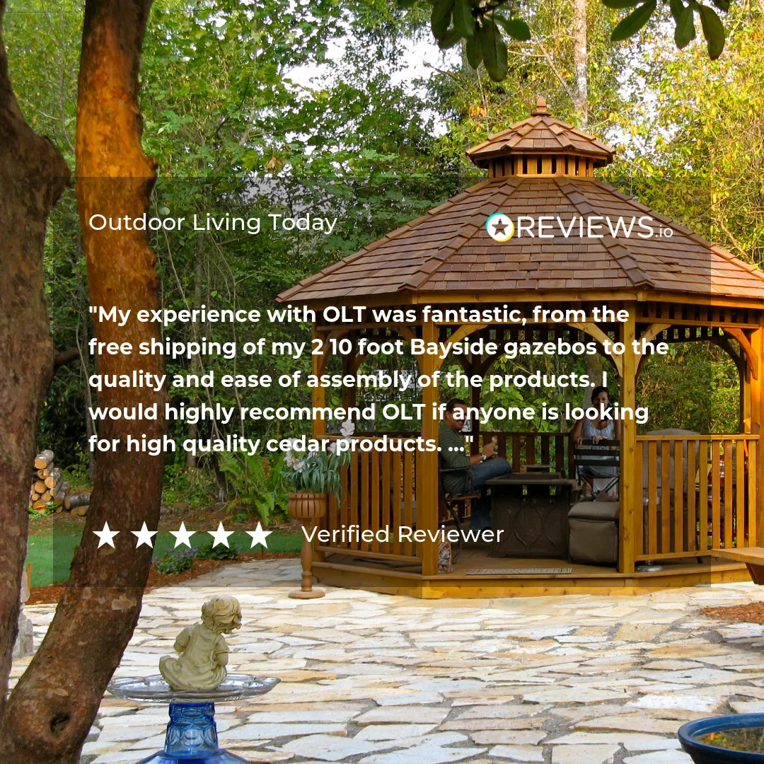 Gazebo in a lush outdoor setting.