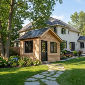 12×8 Saltbox Studio — Western Red Cedar Modern Outdoor Office