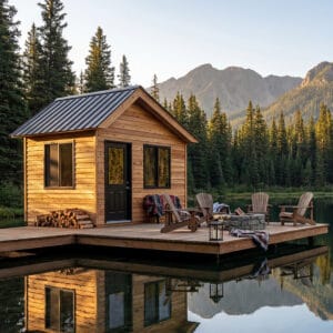 12×8 Saltbox Studio — Western Red Cedar Modern Outdoor Office