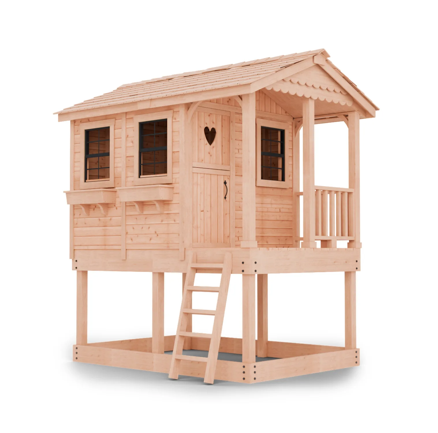 Sunflower Playhouse 69 Sandbox cedar playhouse olt render