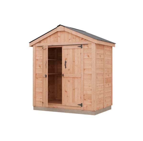 6×4 Western Red Cedar – SpaceMaster Shed – Double Door Storage Kit 3 sm64 dd render olt western red metal