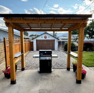 Outdoor grilling area with gazebo