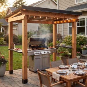 8×5 Western Red Cedar Grill Gazebo
