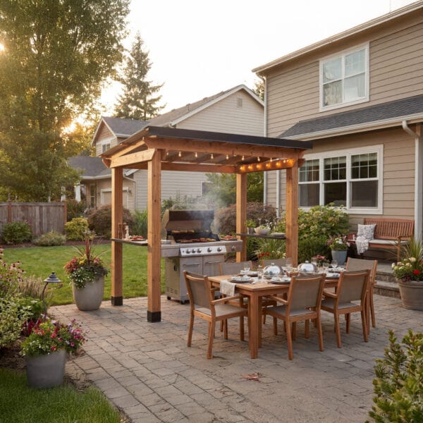 Grill Gazebo Western Red Cedar Side Door Shed Kit Outdoor Living Today 53