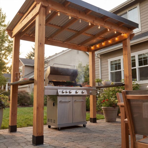 Grill Gazebo Western Red Cedar Side Door Shed Kit Outdoor Living Today 55
