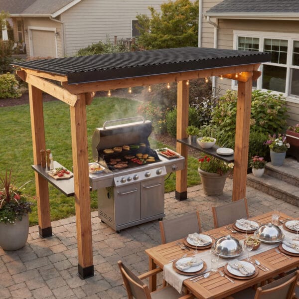 Grill Gazebo Western Red Cedar Side Door Shed Kit Outdoor Living Today 57