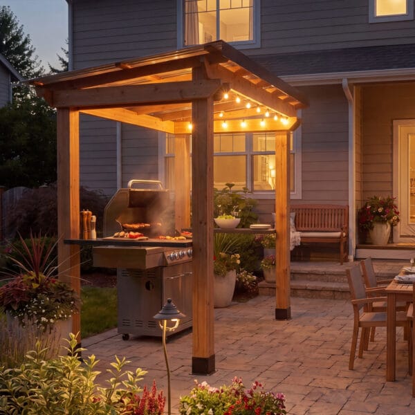 Grill Gazebo Western Red Cedar Side Door Shed Kit Outdoor Living Today 63