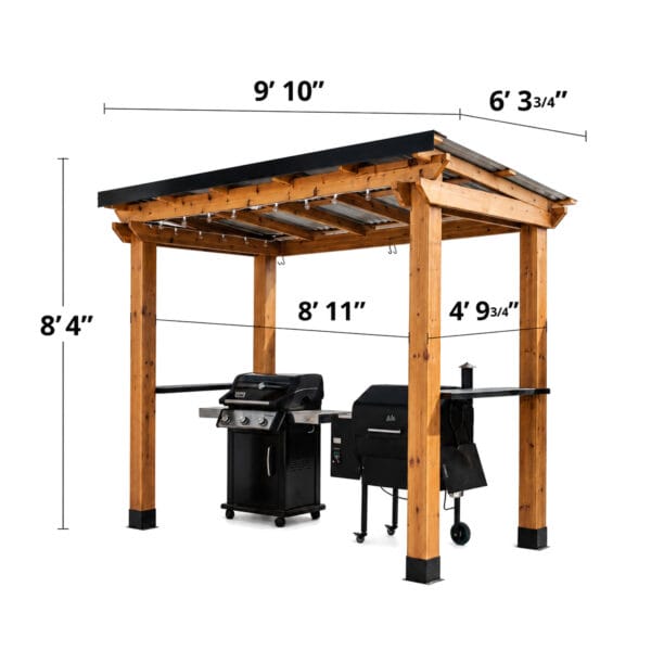 Grill Gazebo Western Red Cedar Side Door Shed Kit Outdoor Living Today 65