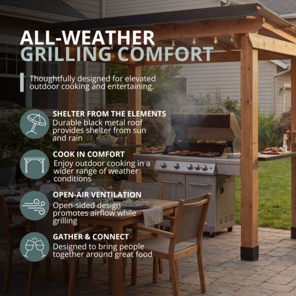 Grill Gazebo Western Red Cedar Side Door Shed Kit Outdoor Living Today 66