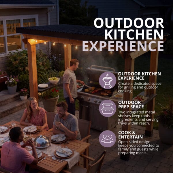 Grill Gazebo Western Red Cedar Side Door Shed Kit Outdoor Living Today 67