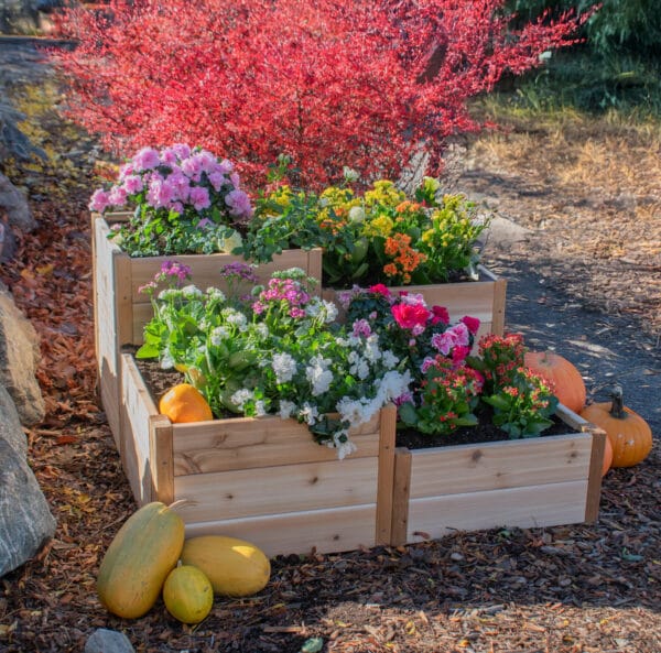 3.5×4 Corner Tiered Raised Garden Bed – DIY Kit 1 3.5×4 Tiered Raised Garden Bed – Western Red Cedar Corner Kit 1