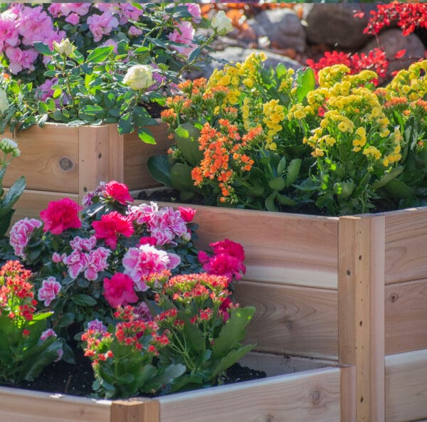 3.5×4 Corner Tiered Raised Garden Bed – DIY Kit 8 3.5×4 Tiered Raised Garden Bed – Western Red Cedar Corner Kit 12