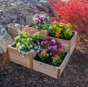 3.5×4 Tiered Raised Garden Bed – Western Red Cedar Corner Kit 14