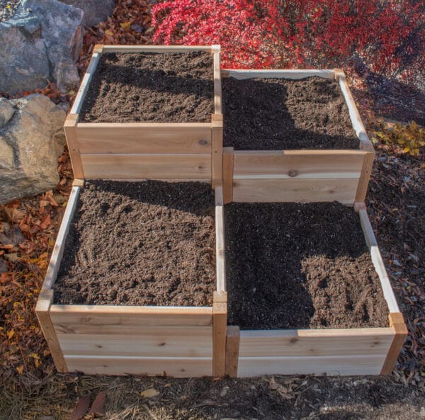 3.5×4 Corner Tiered Raised Garden Bed – DIY Kit 7 3.5×4 Tiered Raised Garden Bed – Western Red Cedar Corner Kit 15