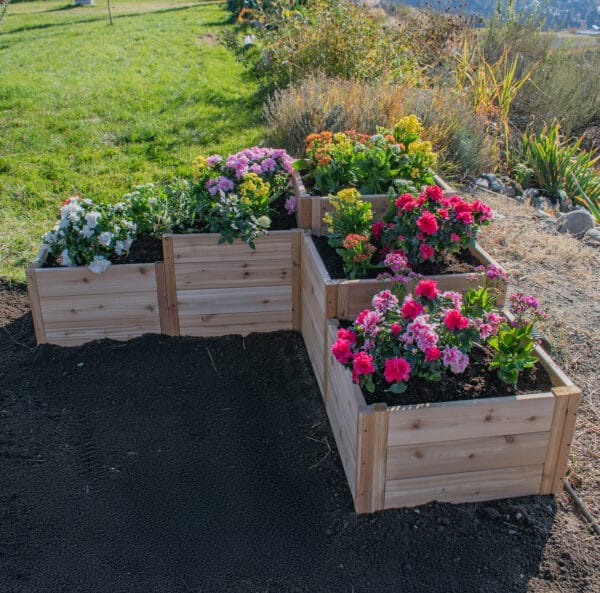 5.5×2 L-Shaped Tiered Raised Garden Bed – DIY Kit 13 5.5×2 Tiered L Shaped Garden Bed – Western Red Cedar Kit 1