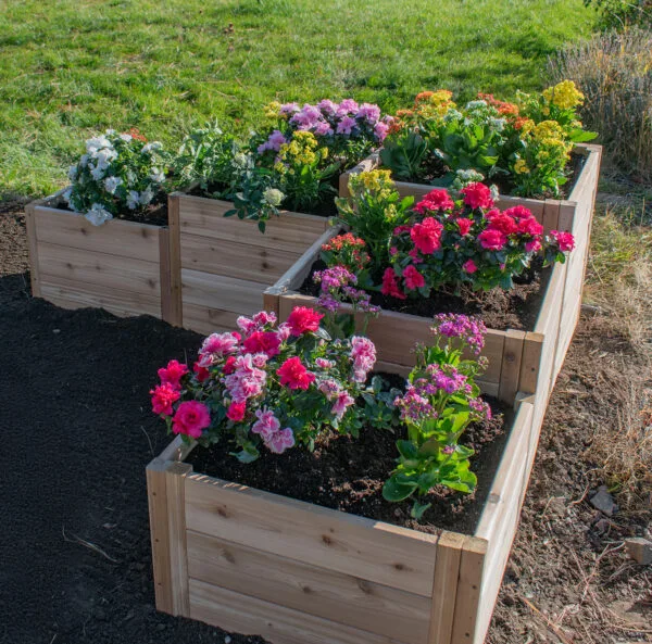 5.5×2 Tiered L Shaped Garden Bed – Western Red Cedar Kit 3