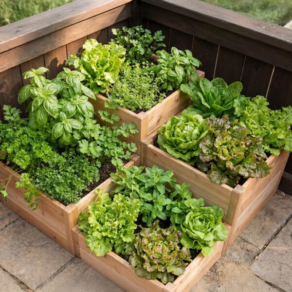 3.5×4 Tiered Raised Garden Bed – Western Red Cedar Corner Kit 41