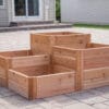 Tiered raised garden bed, western red cedar, front view