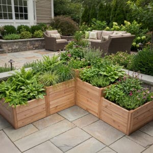 Tiered Cedar L-Shaped Garden Bed | 5.5 ft × 2 ft