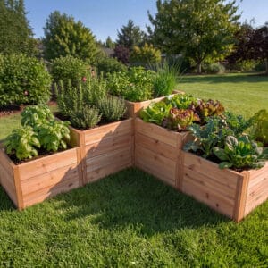 Cedar L-Shaped Garden Bed for Patios | 5.5 × 2 ft