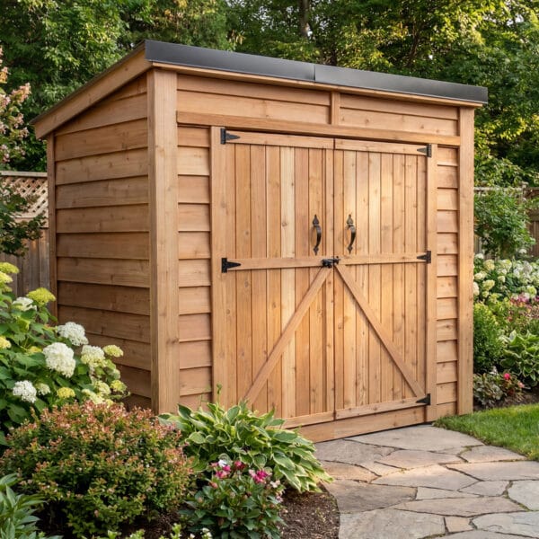 8×4 Cedar Shed - SpaceSaver Double Door – Lean-To Storage Kit 13 Garden Saver Space Saver 8x4 ft Cedar Shed Double Door Outdoor Living Today Western Red Cedar Shed 1