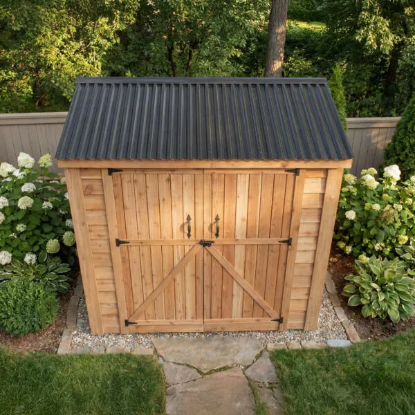 8×4 Cedar Shed – SpaceSaver Double Door Lean-To Storage Kit