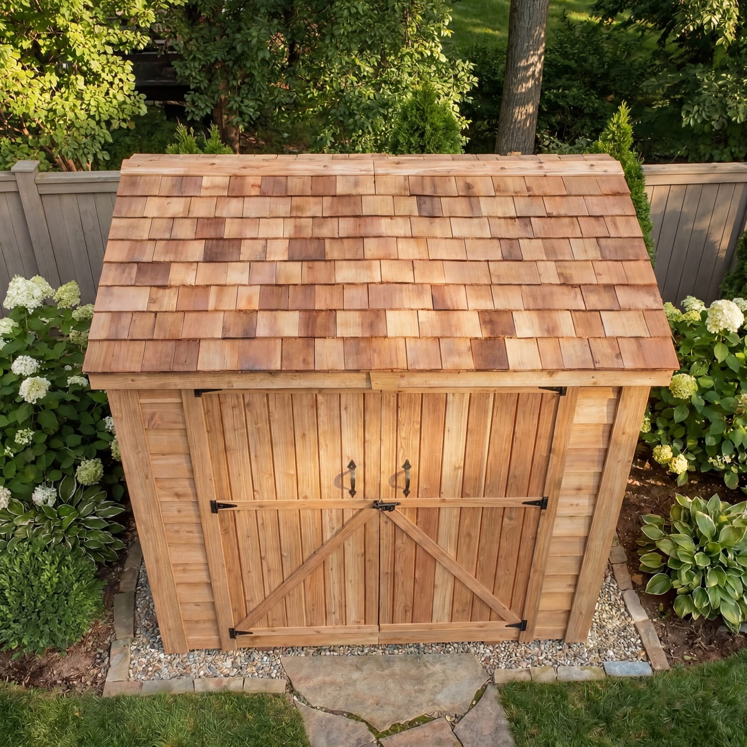 8×4 Cedar Shed – SpaceSaver Double Door Lean-To Storage Kit