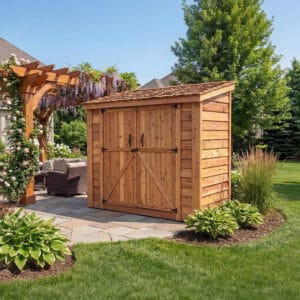 8×4 Cedar Shed - SpaceSaver Double Door – Lean-To Storage Kit