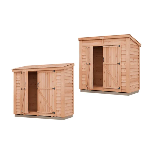 8×4 Cedar Shed – SpaceSaver Double Door Lean-To Storage Kit