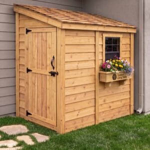 8×4 Cedar Shed - SpaceSaver Side Door – Lean-To Storage Kit