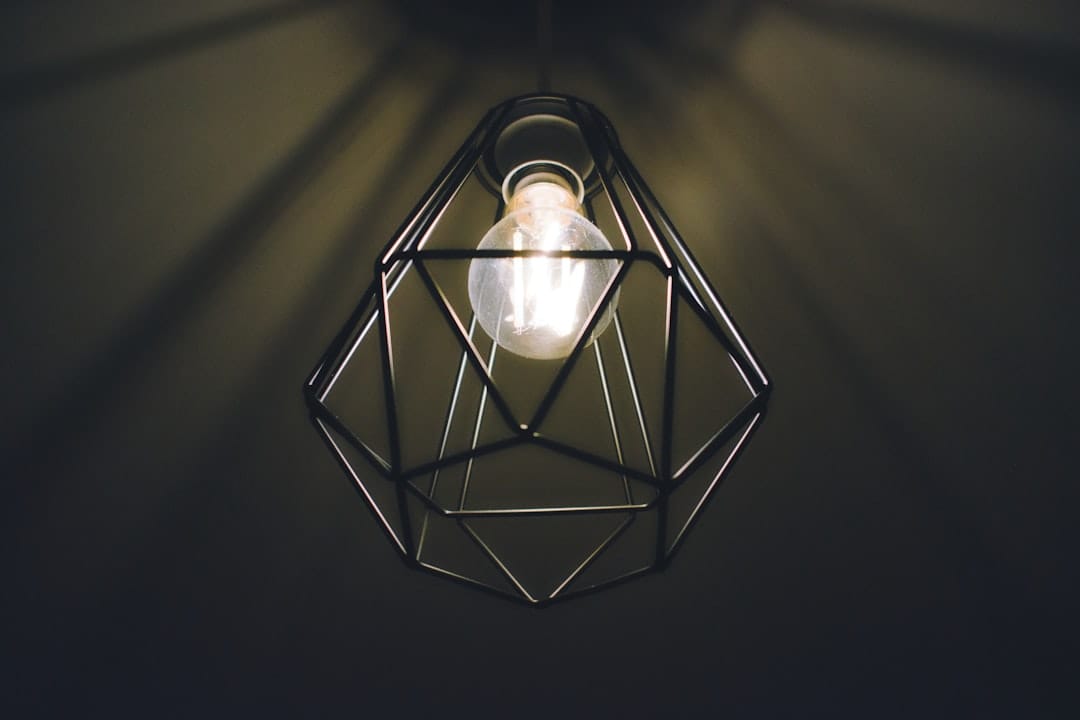 a light bulb in a glass container