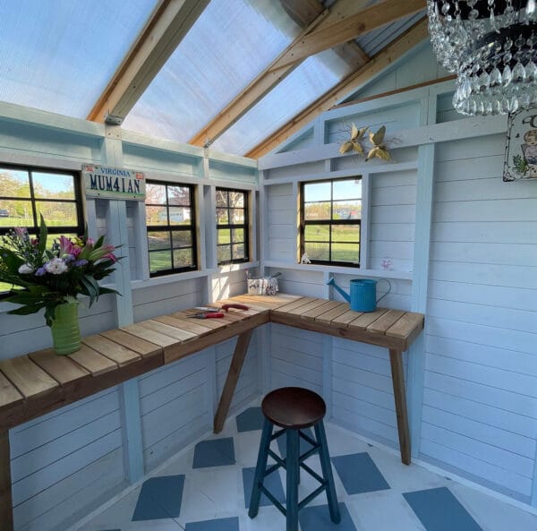 L-Shaped Cedar Workbench – Western Red Cedar 6 L Shaped Cedar Shed Workbench 12