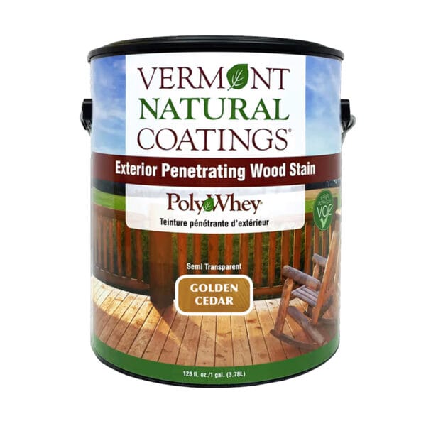 Exterior Wood Stain - PolyWhey® Vermont Natural Coating 8 Golden Cedar 1