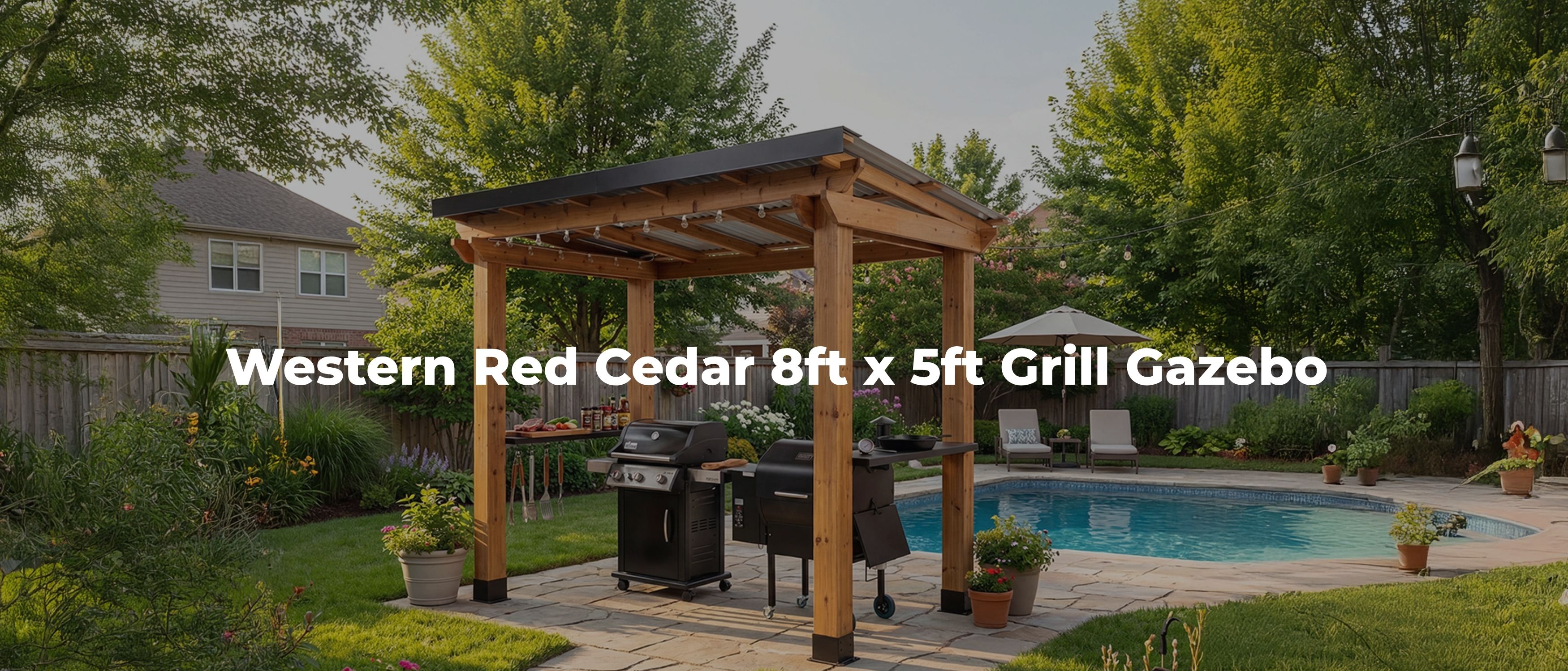 View - Western Red Cedar Grill Gazebo Outdoor Living Today