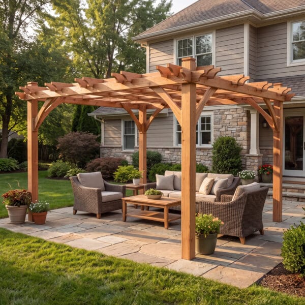 12x12 Cedar Pergola Outdoor Living Today Western Red Cedar Pergola. Without Canopy Kit 5